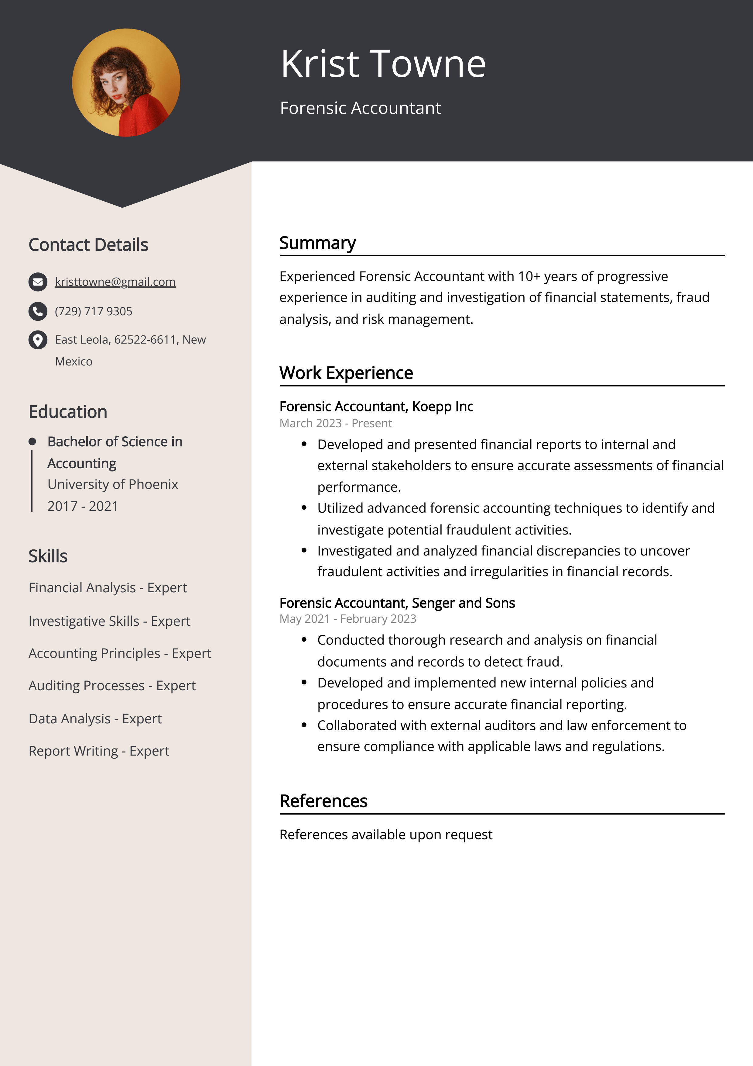 Forensic Accountant CV Sample & Guide [Entry Level + Senior Jobs]