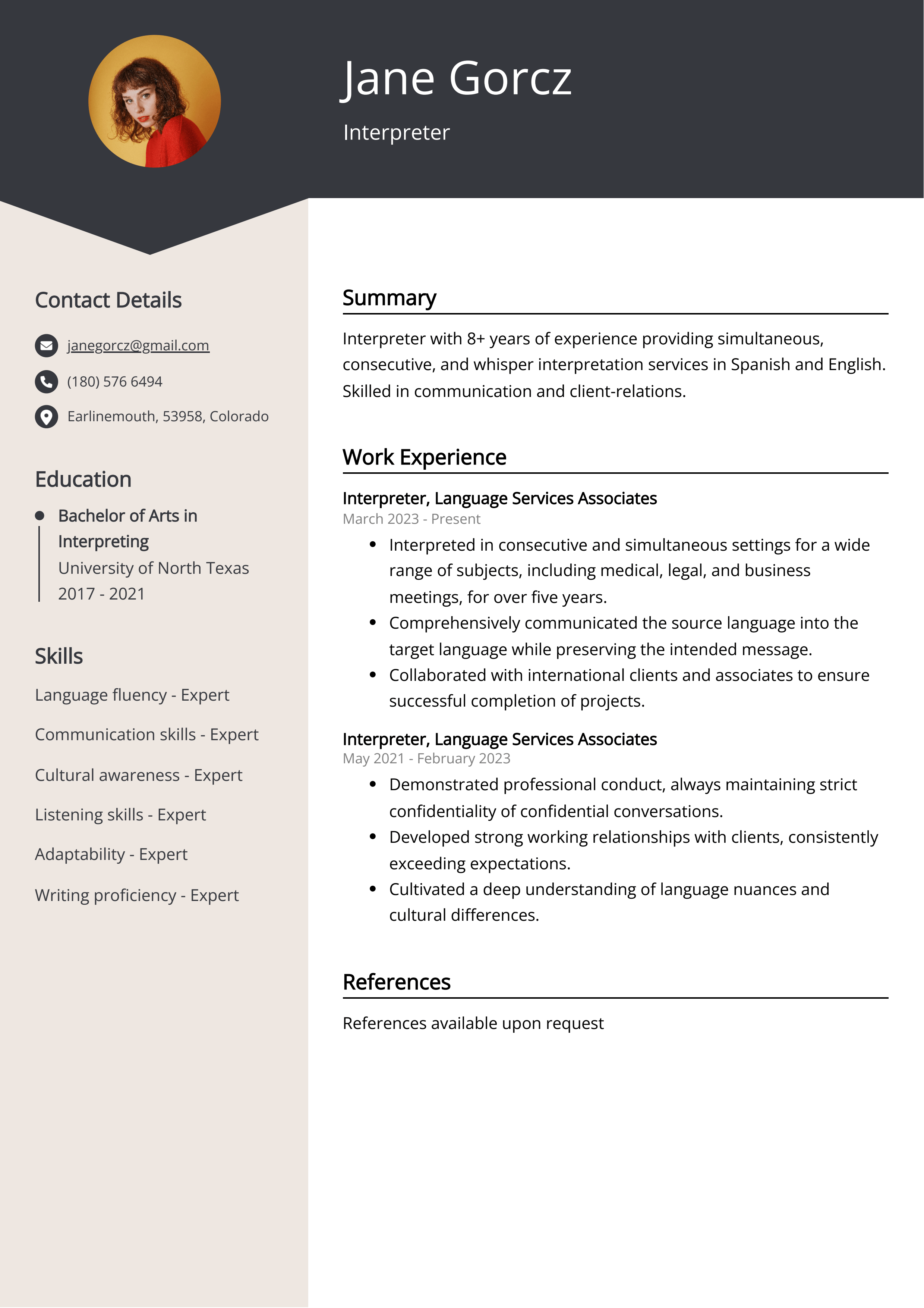 Interpreter Resume Sample & Guide [Entry Level + Senior Jobs]