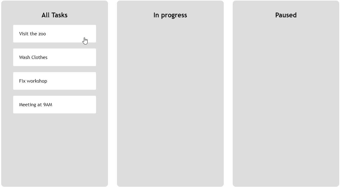 Drag and Drop in Vanilla JavaScript