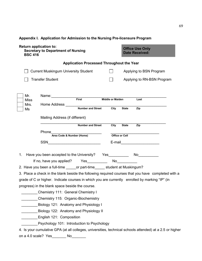 BACHELOR OF SCIENCE IN NURSING STUDENT HANDBOOK