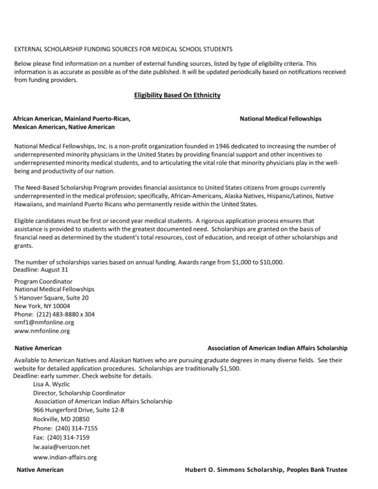 Scholarship Program Western Michigan University School of