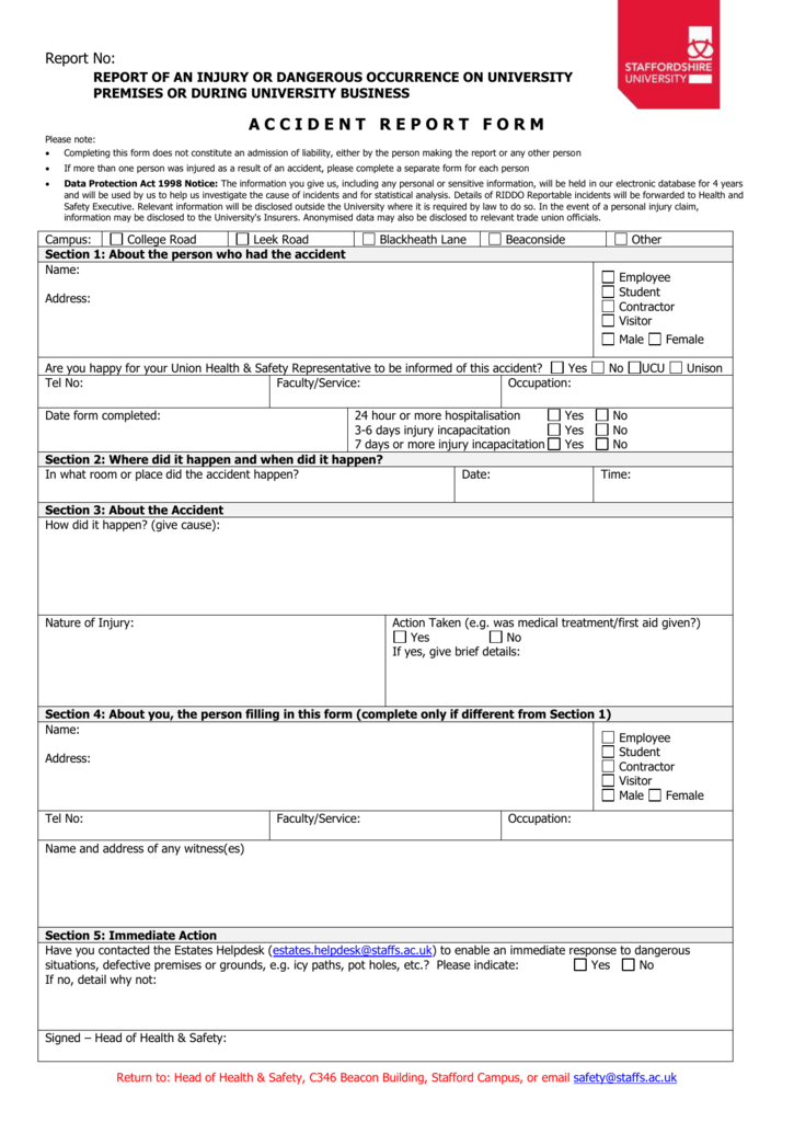Accident Report Form
