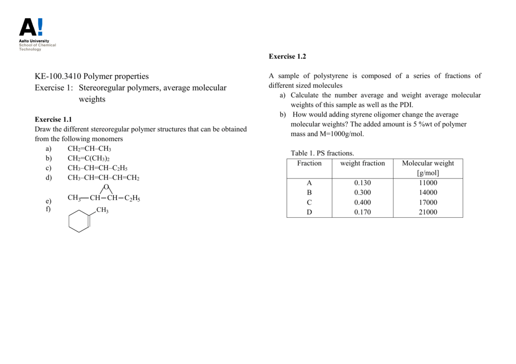 How To Calculate Average Molecular Weight