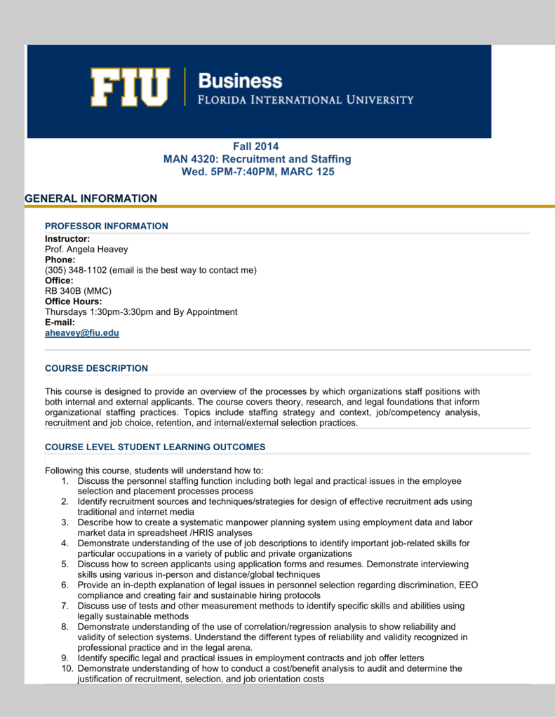 Syllabus FIU College of Business