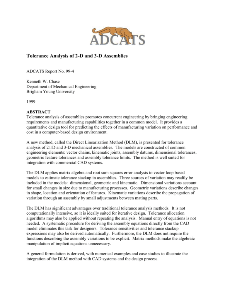 MultiDimensional Tolerance Analysis of Assemblies