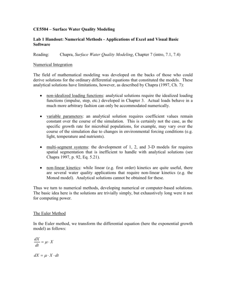 CE55504 Surface Water Quality Modeling