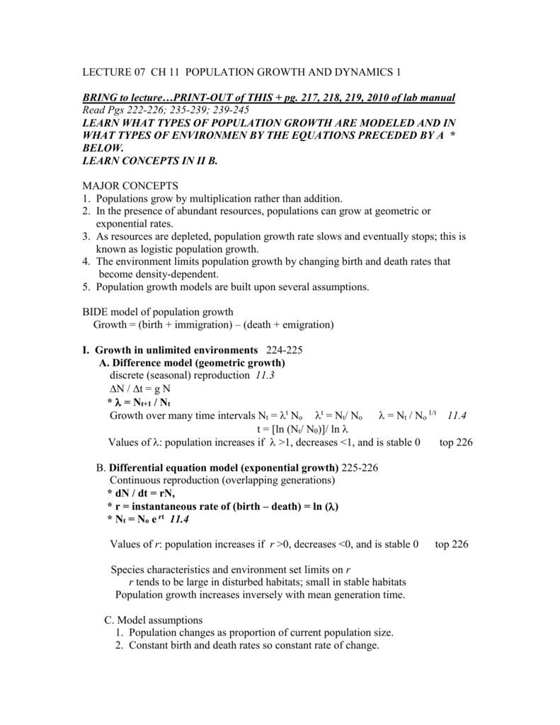 Continuous Exponential Growth Model Formula