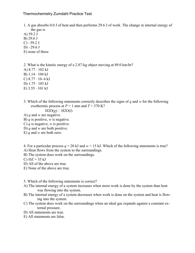 Chapter 6, Thermochemistry