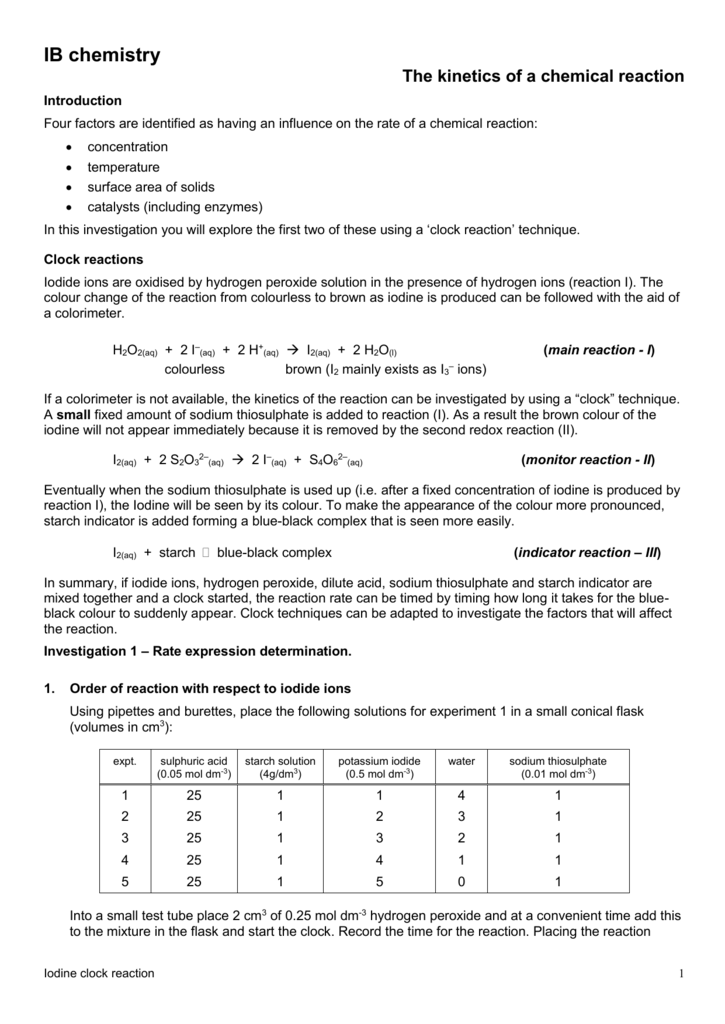 Chemical Equation For Hydrogen Peroxide And Potassium Iodide Reaction Tessshebaylo