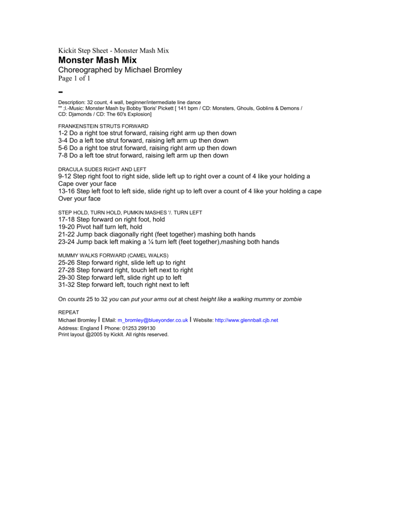 Kickit Step Sheet Monster Mash Mix