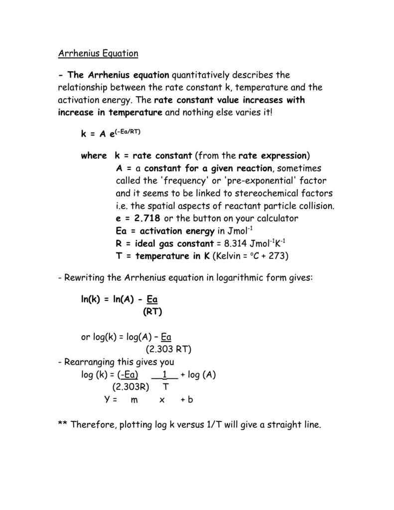Arrhenius Equation
