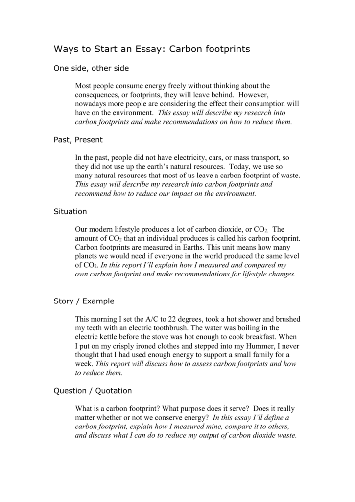Ways to start an essay Food in Different Countries