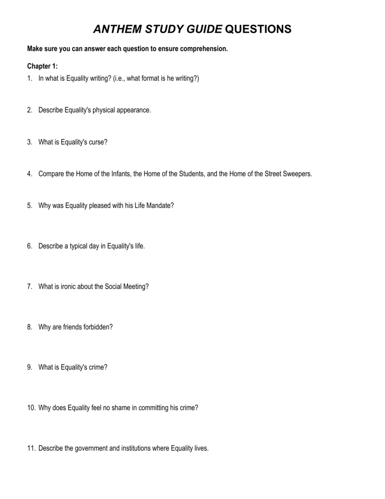 anthem study guide questions