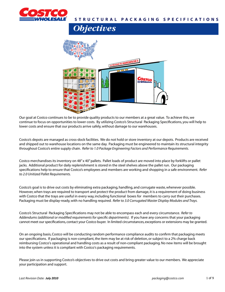 Costco's packaging requirements