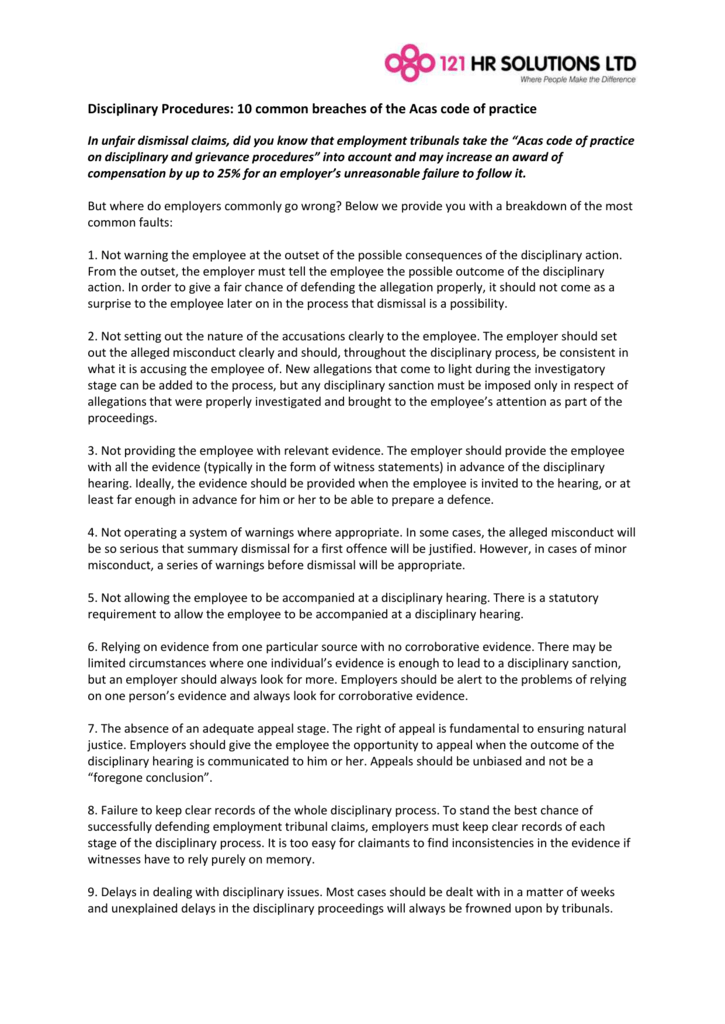 Termination Letter Template Uk Acas