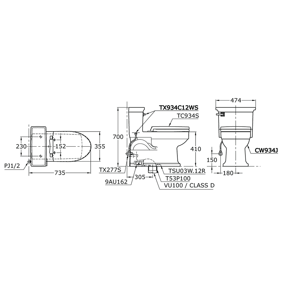 CW934J One Piece Toilet TOTO Indonesia
