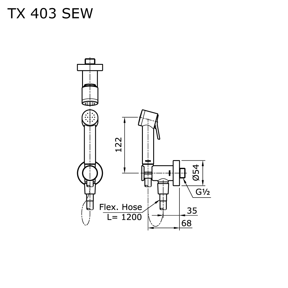 Fitting, Shower Spray, Shower Spray, TX403SEW