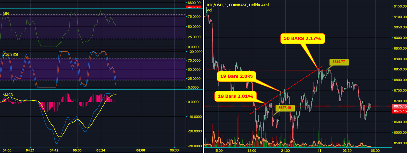 BTC USD Real-time chart Bitcoin to US Dollar 1 Minute