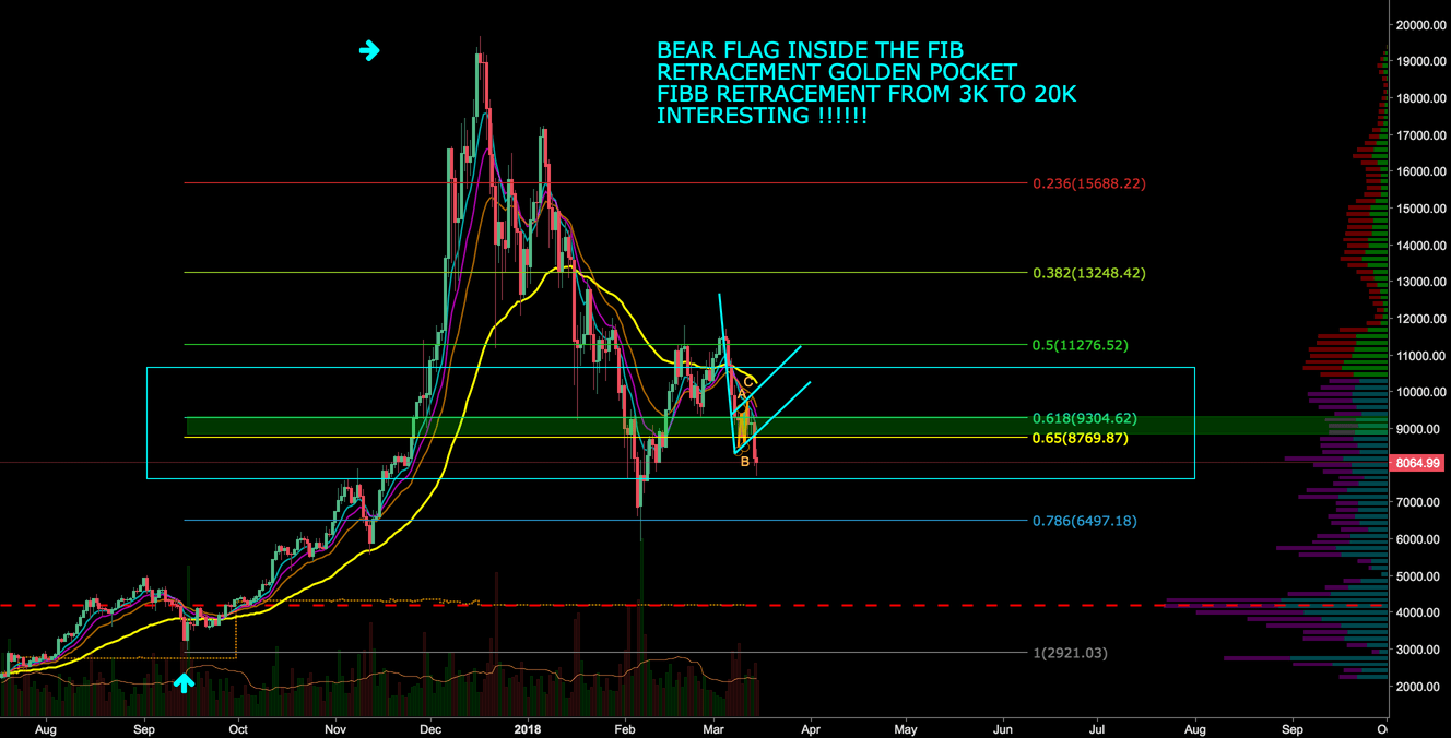 BEARFLAG IN GOLDEN FIB POCKET for BITSTAMPBTCUSD by bethek — TradingView