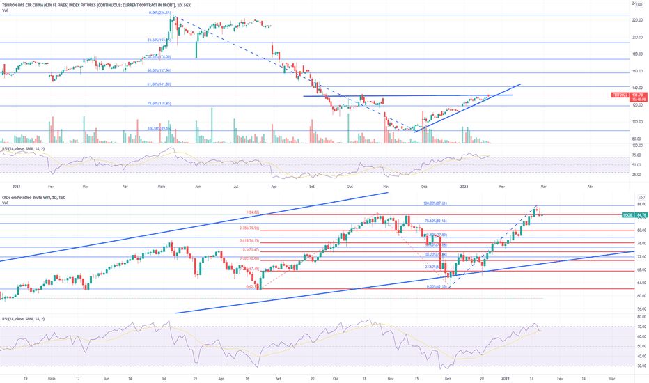 Ideias e Projeções em TSI IRON ORE CFR CHINA (62 FE FINES) INDEX