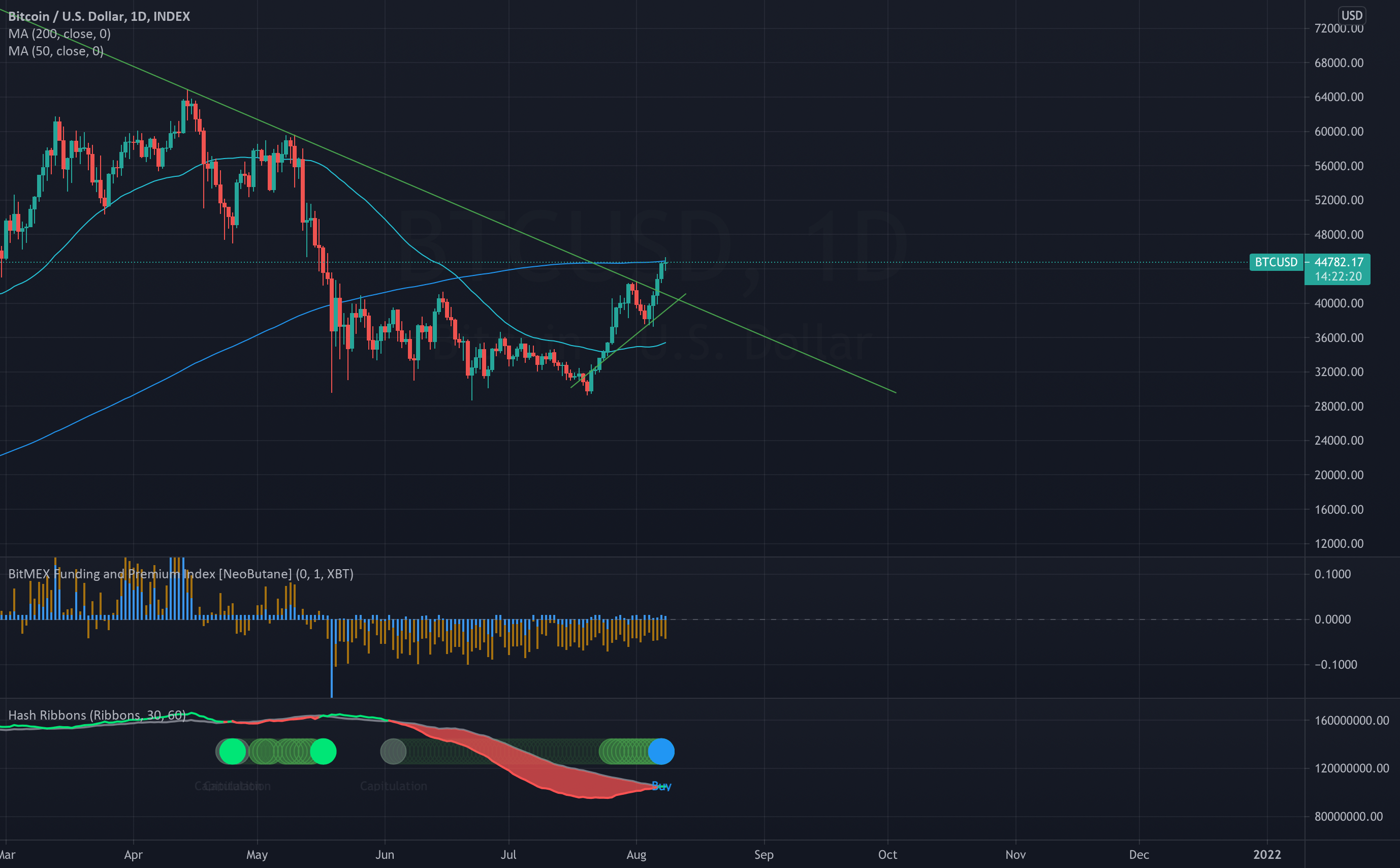 Bitcoin Hash Ribbon Finally Fires LONG AND HOLD for INDEXBTCUSD by