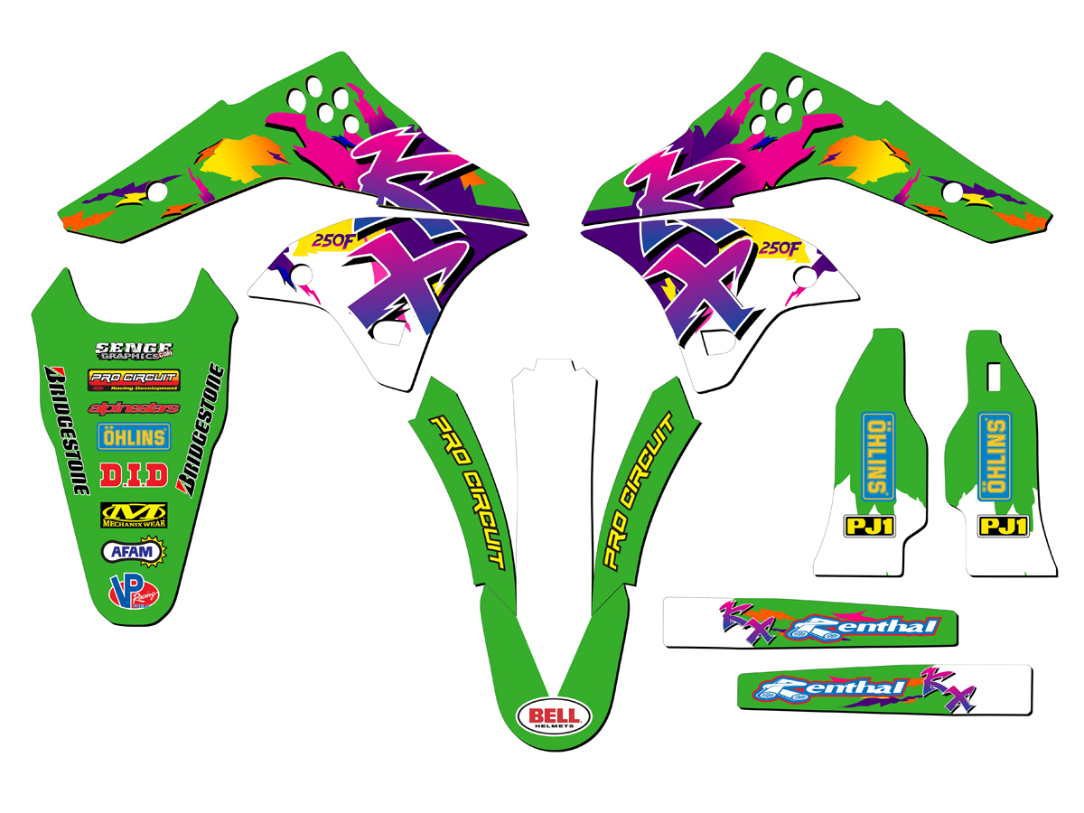 2006 2007 2008 KXF 250 GRAPHICS KIT KAWASAKI KX250F KX F 250F DECO