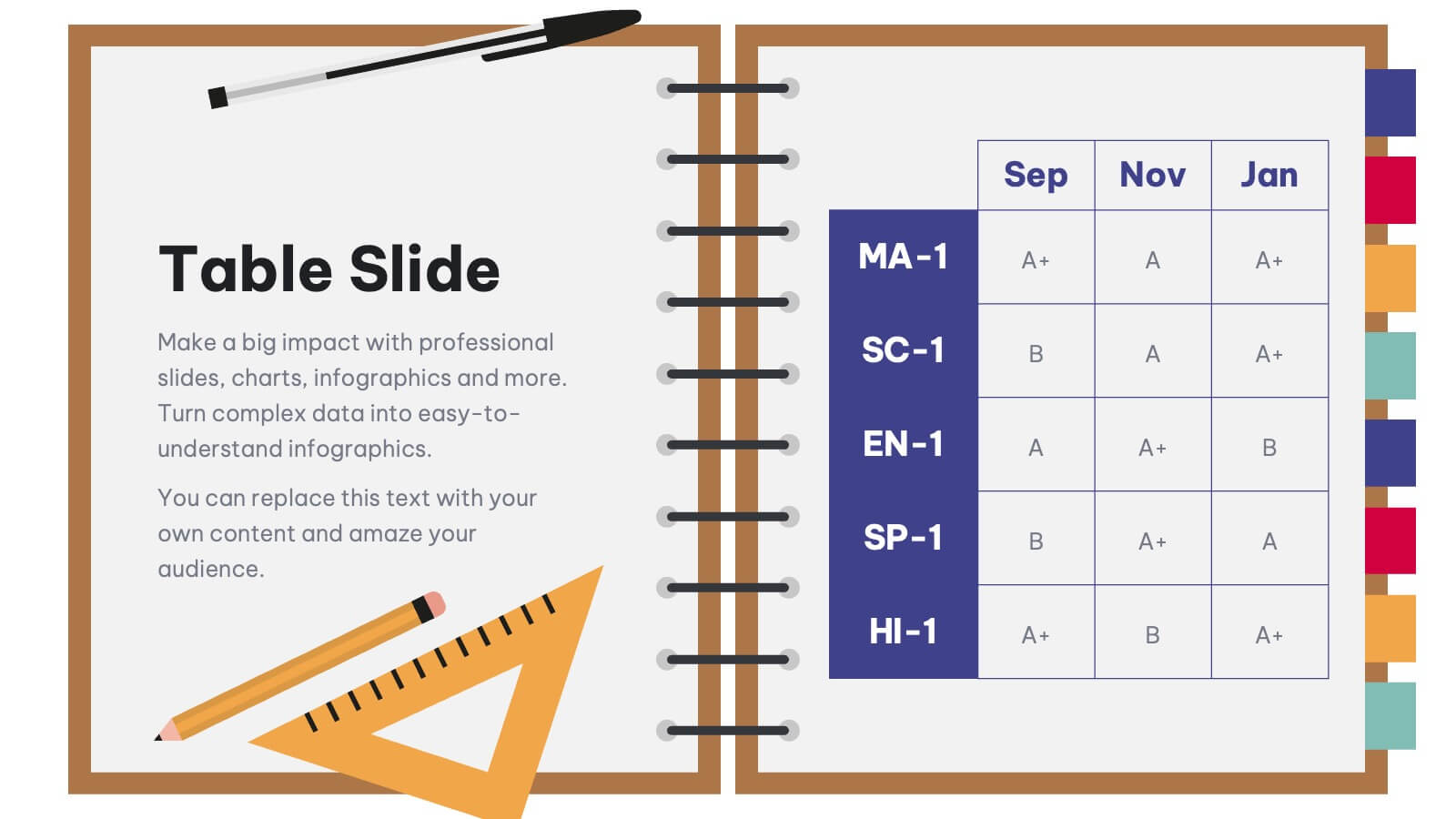 Open Notebook Education and Learning Powerpoint Template and Google