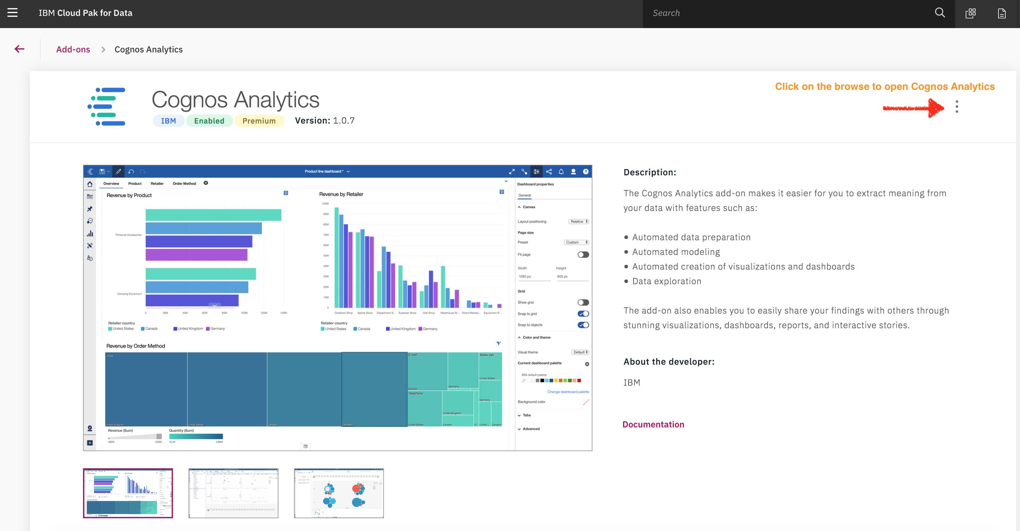 Build dashboards in Cognos Analytics using IBM Cloud Pak for Data IBM