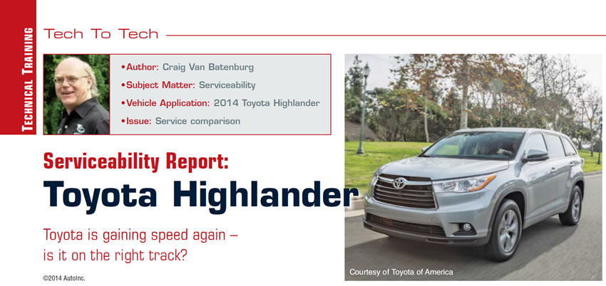Serviceability Report Toyota Highlander Transmission Digest