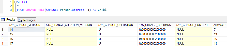 How to read SQL Server Change Tracking results