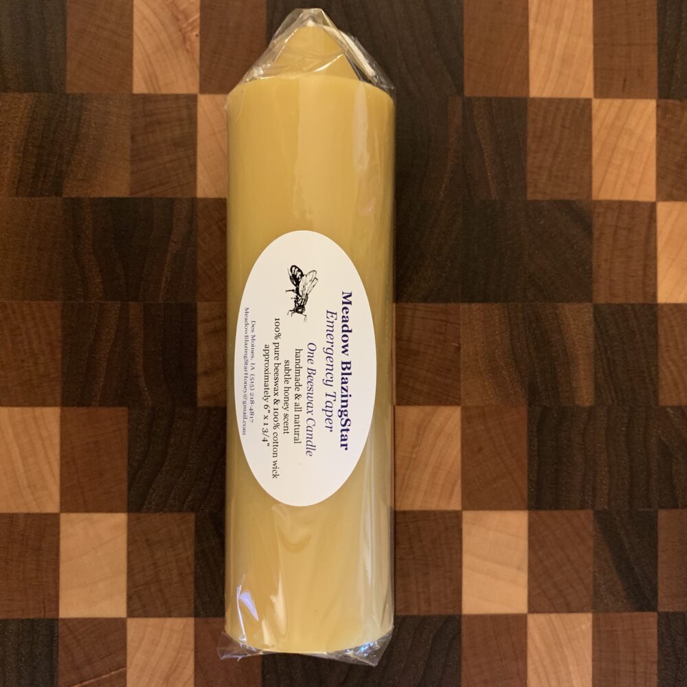 Beeswax Candle Emergency Taper Shop Iowa