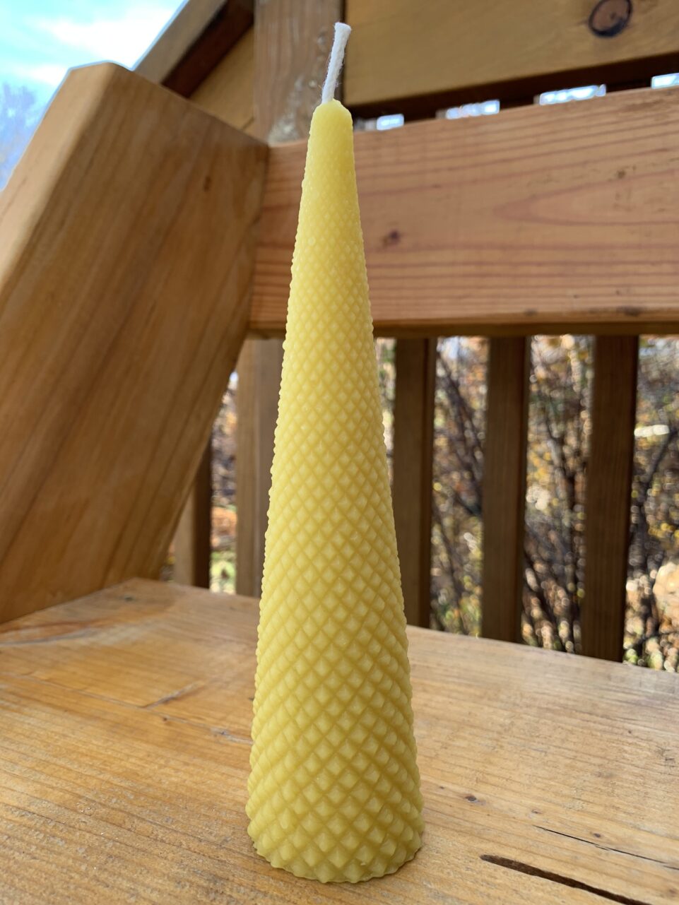 Beeswax Candle Knurled TreeShaped Cone Shop Iowa