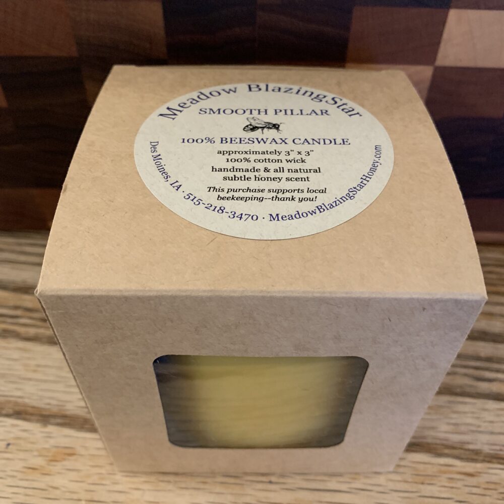 Beeswax Candle Smooth Pillar Shop Iowa
