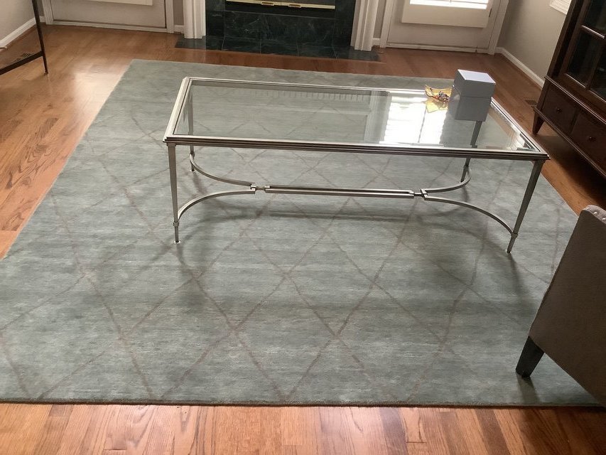 Toms price silver metal coffeetable/custom rug Furniture Home by dealer for sale on