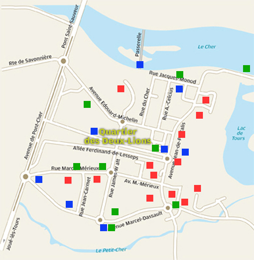 Les DeuxLions en cartes TMV Tours