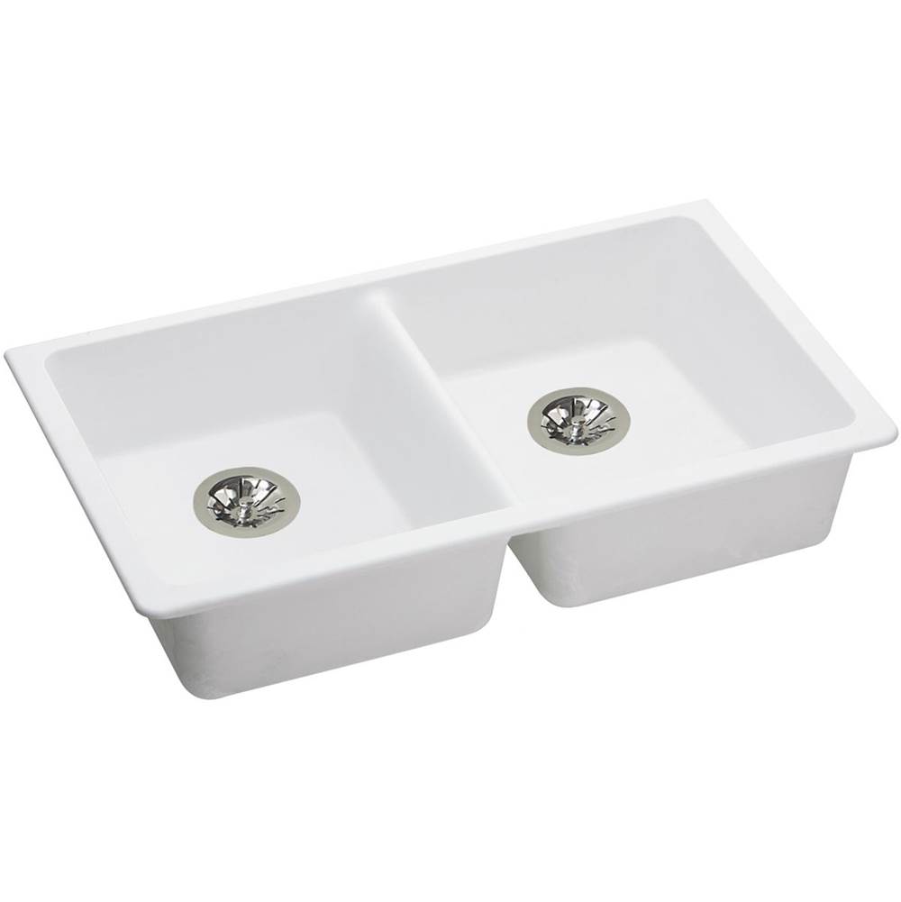 Elkay Quartz Classic 33” X 181/2” X 51/2”, Double Bowl Undermount Ada