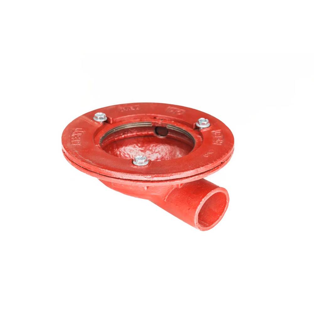 Infinity drain Clamp Down Drain Cast Iron, Side Outlet No Trap 4