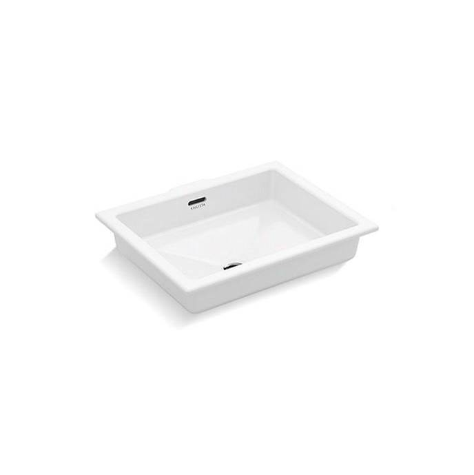 Kallista Perfect Undermount Sink W/ Overflow, Centric Rectangle Glazed