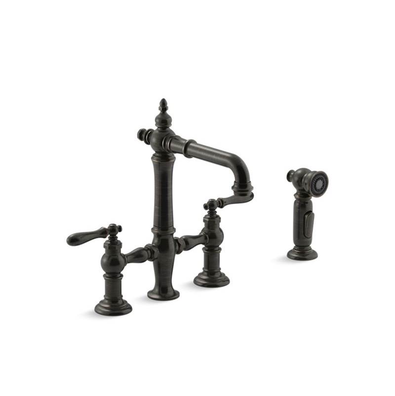 Kohler Artifacts® Deckmount Bridge Bar Sink Faucet With Lever Handles
