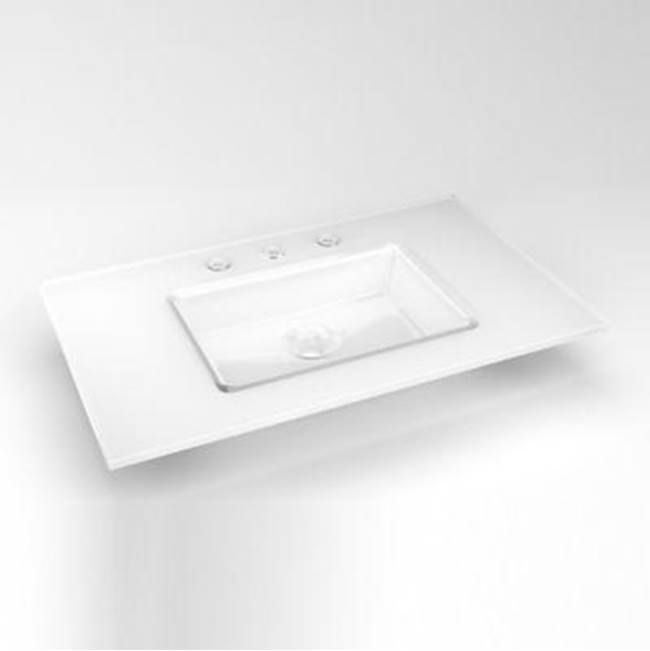 Robern Glass Vanity Top, 31” X 19” X 19/32”, Center Integrated Sink