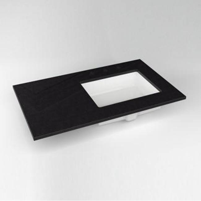 Robern Engineered Stone Vanity Top, 37” X 22” X 3/4”, Right Offset