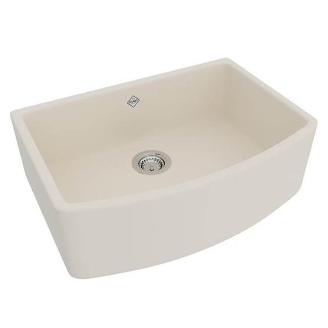 Rohl 30” Waterside Single Bowl Bowed Farmhouse Apron Front Fireclay