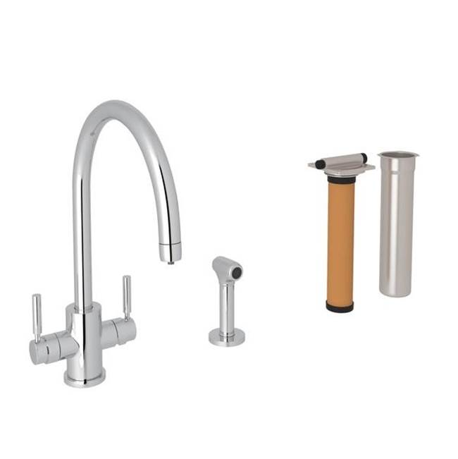 Rohl Holborn™ Two Handle Filter Kitchen Faucet Kit With Side Spray