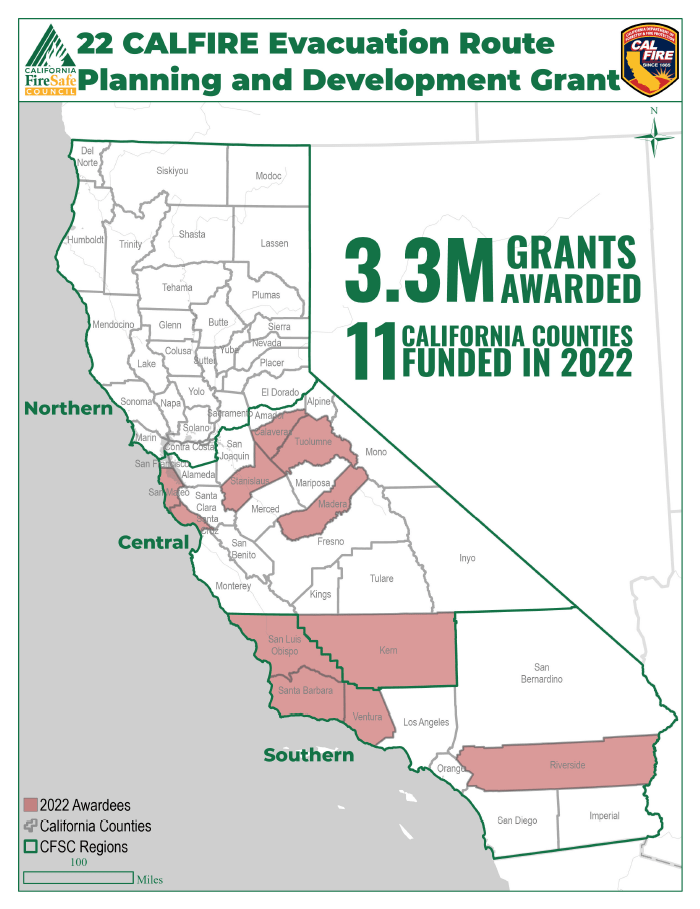 2022 County Evacuation Route Grant Opportunity California Fire Safe