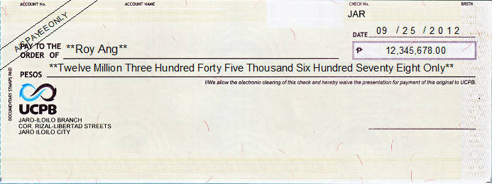 Cheque Writing/ Printing Software for The Philippines Banks