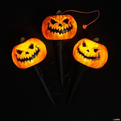 Evil JackO'Lantern Pathway Markers 3 Pc. Halloween Express
