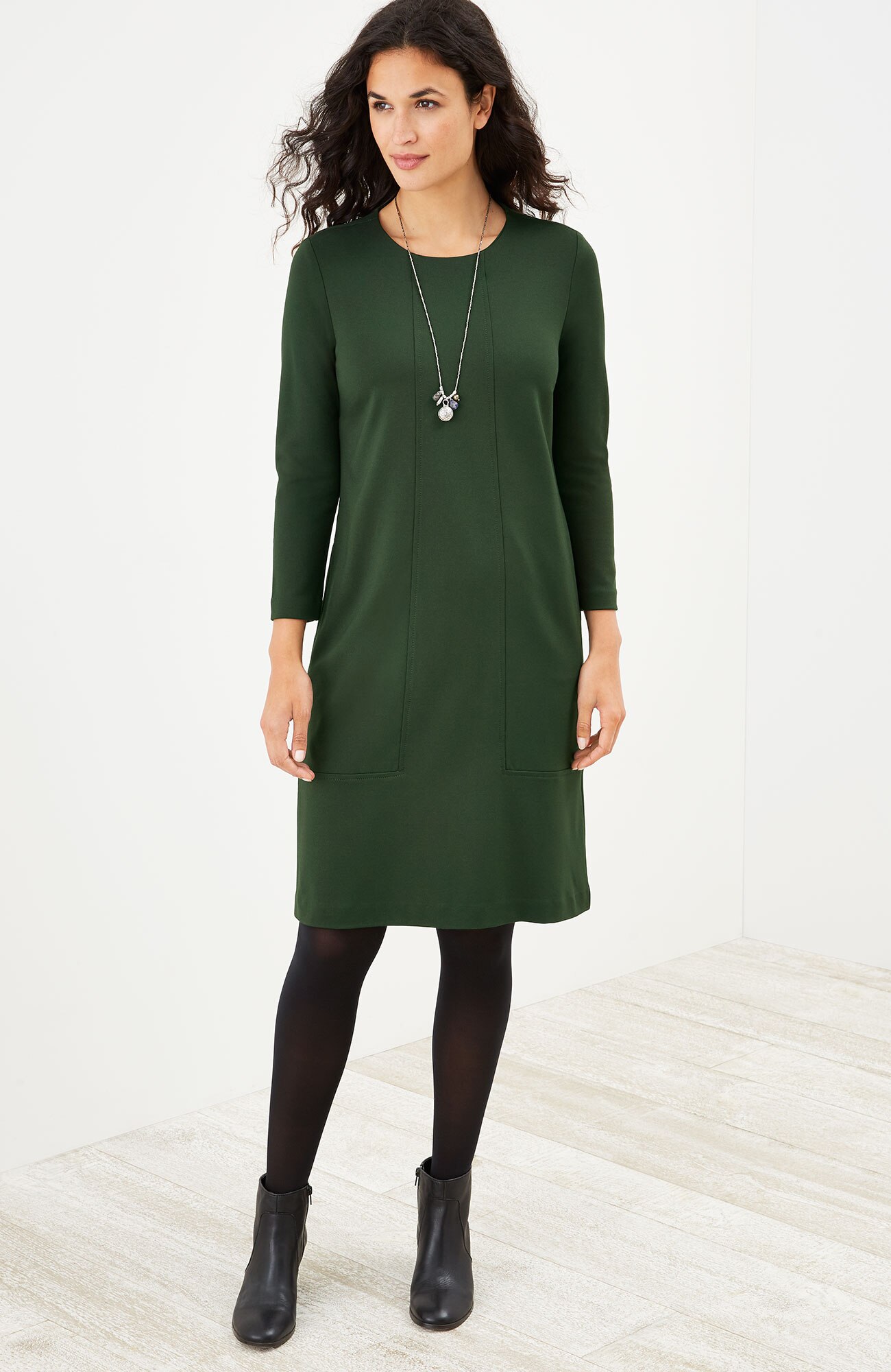 ponte knit seamed dress J.Jill