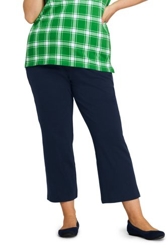 Women S Plus Size Sport Knit Crop Pants From Lands End