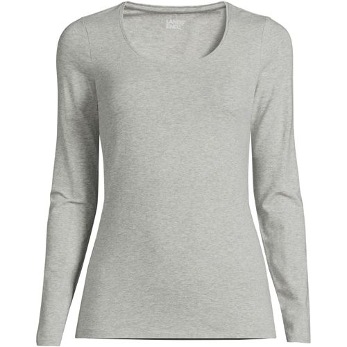 Women's Long Sleeve Cottonmodal Scoop Neck Tshirt Lands' End