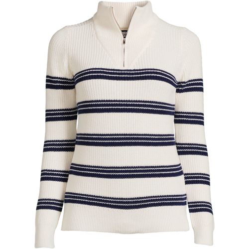 Women's Marl Shaker Stitch Halfzip Pullover Lands' End